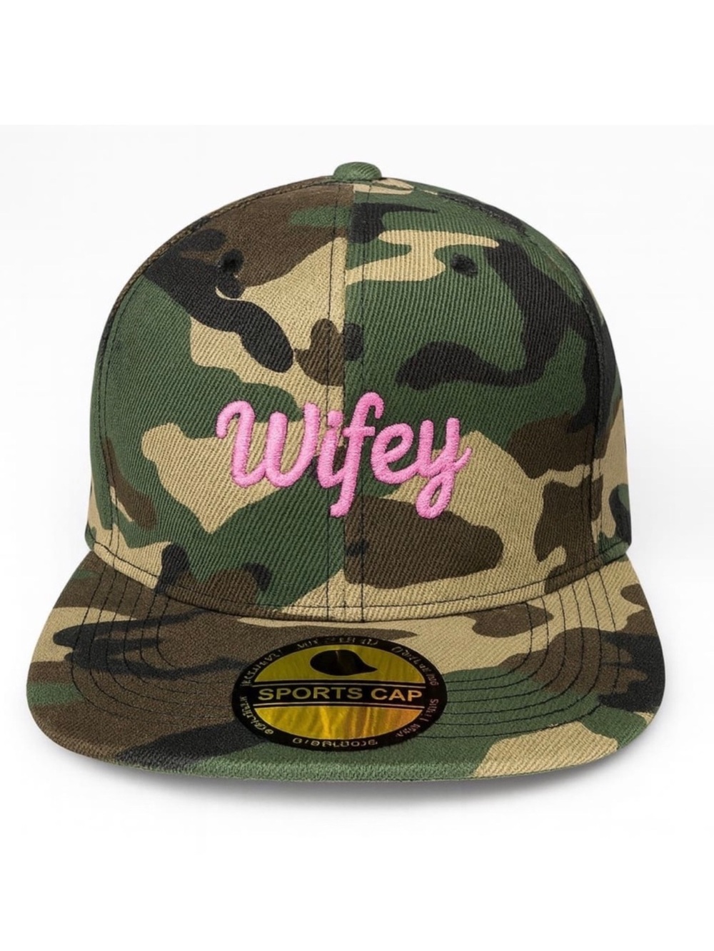 💕 Wifey Camo Snapback Pink Embroidered Streetwear Baseball Cap Cute Trendy Army